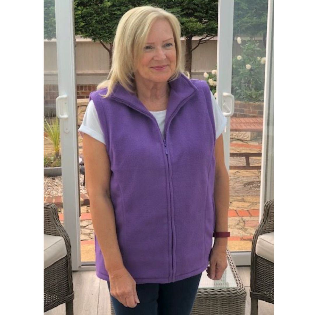 Pure and Natural Lilac Fully Lined Fleece Gilet